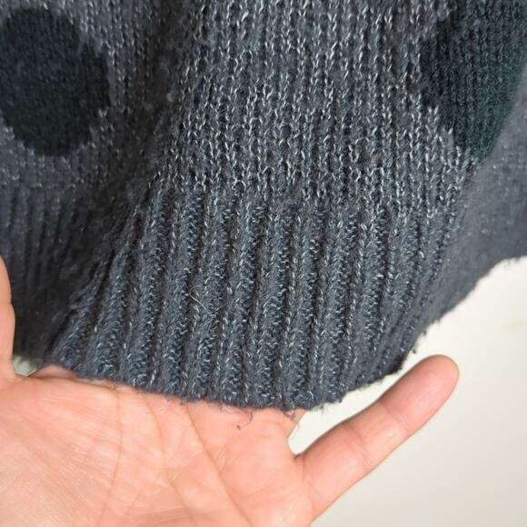 Gray and Black Polka Pullover Sweater Balloon Sleeves Women's XL - Picture 5 of 9